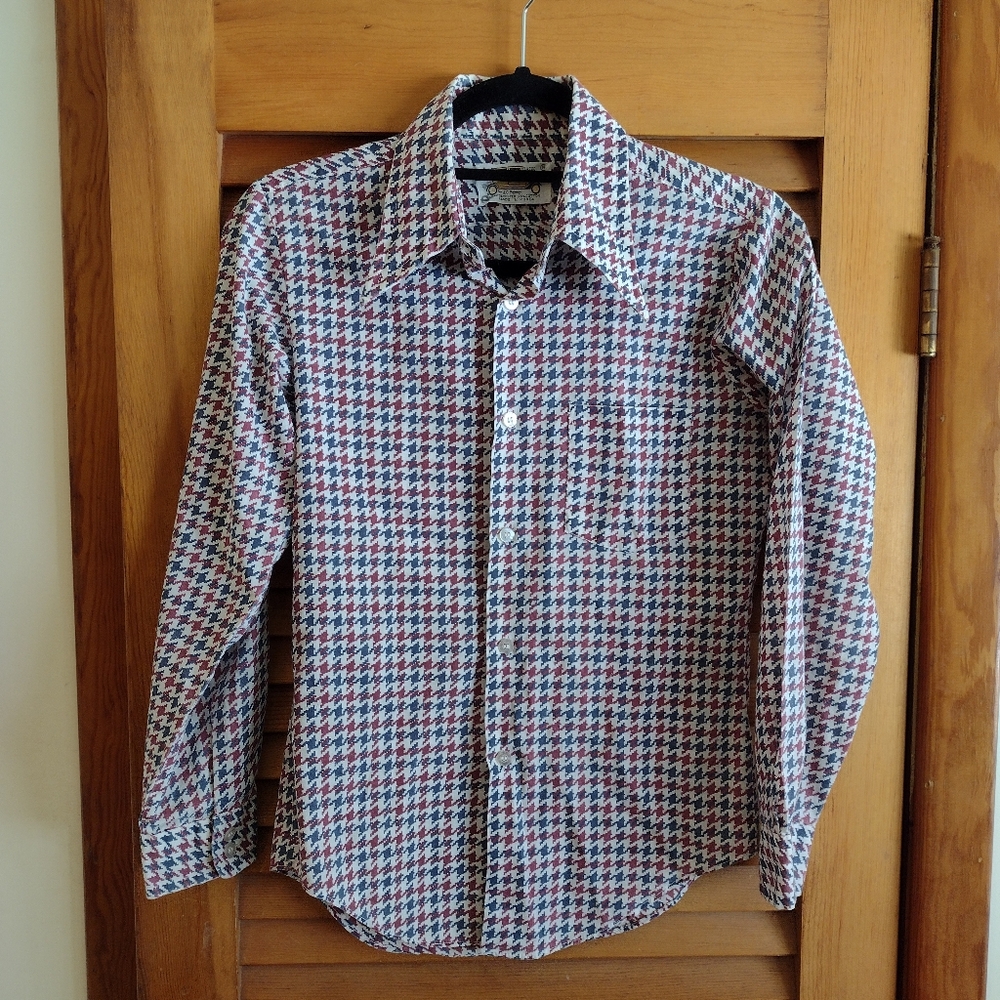 Vintage boys 14 Houndstooth Button-Up Shirt